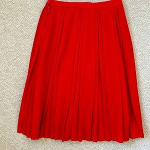 Pleated red wool skirt homemade purchased at a local estate sale